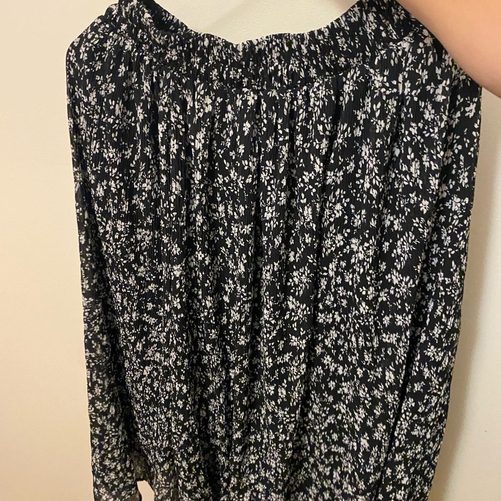 Floral Black and White Dress